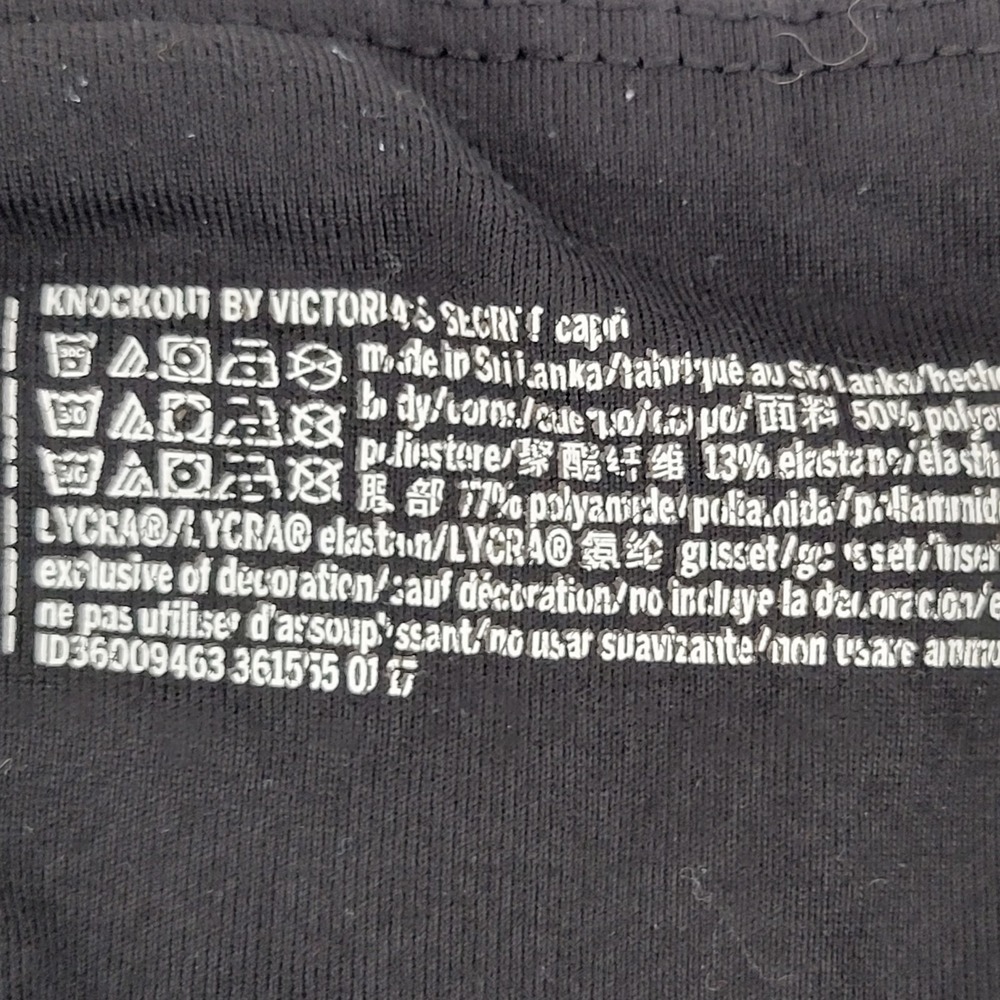 VICTORIA'S SECRET SPORT Women's Size Medium Mid Rise Black/Gray Capri Leggings - Picture 4 of 8